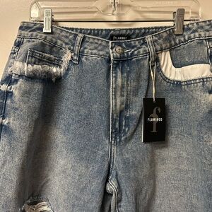 Flamingals Light Wash Women’s Distressed Denim Jeans
